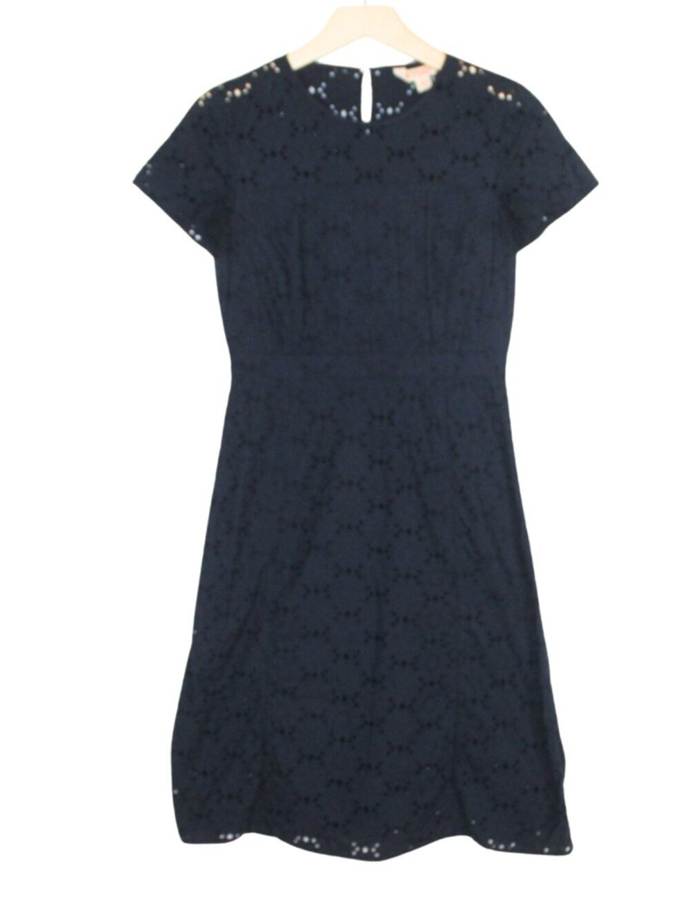Brooks Brothers Red Fleece women's sheath dress size 2 navy eyelet short sleeve